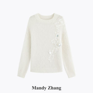 Elegant French Lazy Style Alpaca Grey Knit Sweater