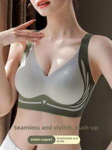 Lifting Seamless Intimates Womens Wireless Gather Comfortably Back Button Bra Womens Fixed Cup Bra Summer Thin