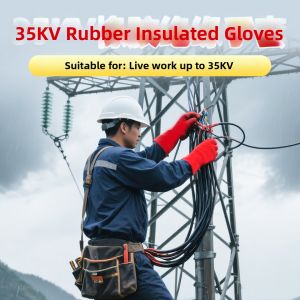 High Voltage Insulating Gloves 12kV Rubber