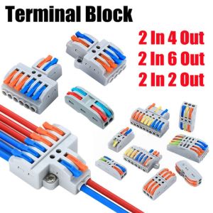 Universal Compact Wire Connector Splitter Quick Electrical Cable Splice Terminal Block For 28-12AWG Small Wiring Connectors