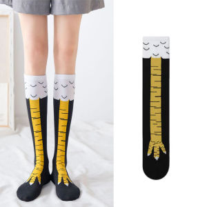 Chicken Paws Feet Long Socks Women Over The Knee Stockings Funny Cartoon Chicken Leg Claw Ladies 3D Print Thigh High Socks Gifts