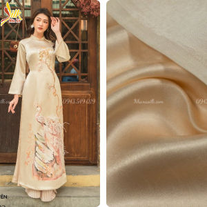Lụa tơ tằm satin màu kem - Nha Xá Silk - ST40 KR