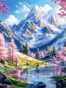Scenic Mountain River Landscape Artwork Jigsaw Puzzle 500/1000/1200/2000PCS Stress Relief Puzzle Wall Art Decor Gift