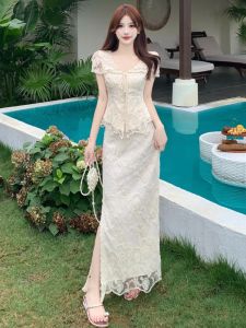 RELNLEX | Đầm Bộ Ren Thanh Lịch Pháp Dành Cho Người Mập