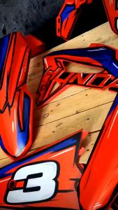 Desain Stiker Full Body CRF 450 Custom Desain THE06 (Bisa Rubah Warna Nama & Nomor)