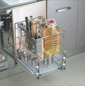 Giá dao thớt chai lọ inox Eurogold ERO2020B 200mm ray giảm chấn lắp âm tủ bếp dưới hiện đại