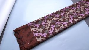 African Swiss Cotton Lace Fabric 2024 High Quality Swiss Voile Lace Nigerian Dry Lace Fabrics With Stones For Wedding Dress