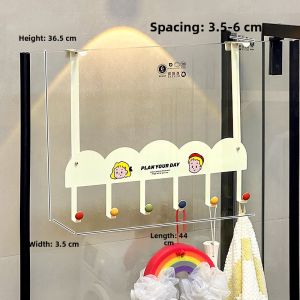 Adjustable Suction Cup Shower Room Hook No Drilling Bath Room Glass Door Bathroom Door Back Clothes Hook Stable Load Bearing
