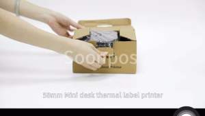 Soonpos Mini Desktop 58mm Thermal POS Printer 2 in 1 Receipt Sticker Barcode Label Cashier Printer LAN Bluetooth WiFi Connection Compatible With Loyverse Salesplay UTAK POS Kyte For Coffee Drinks Grocery Store