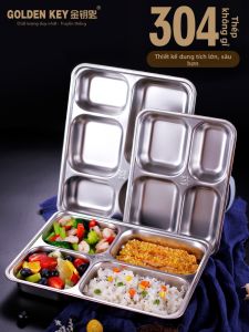Golden Key | Child and Adult Friendly Compartmental 304 Stainless Steel Dining Plate