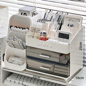 YA JIA LI JIA | Large Capacity Desk Organizer with Drawer Slanted Design
