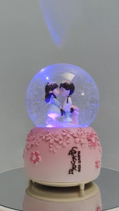 Sakura Music Box - Snow Ball Globe -Bola Salju- Kotak Musik Korea Hadiah Ulang Tahun