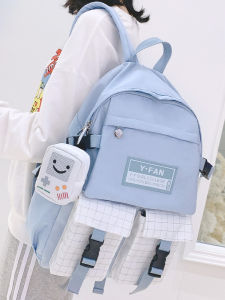 Large Capacity School Bag Simple Double Shoulder Backpack Lightweight Travel Computer Bag for Junior High College Students