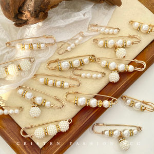 Adjustable Pearl Brooch Waist Clip for Skirts Womens Fashion Accessories Clothing Fixer Prevent Exposure Alloy/Gold/Silver