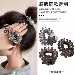 Exquisite Quick Charge! Water Diamond Phone Line Hair Ties High-End Sensation Knockout Fashionable Hair Accessories