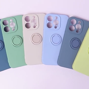 ซิลิโคนเหลวนุ่ม ขาตั้งนิ้วกรอบด้านหลังเคสโทรศัพท์ สำหรับ iPhone 13 12 11 Pro Max