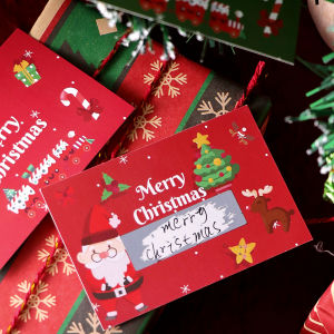 10Pcs Christmas Scratch Cards with Santa Claus and Christmas Tree Pattern - DIY Holiday Gift Vouchers Party Game Pri