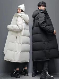 Áo Khoác Cotton Dày Màu Trắng Có Mũ Trùm Đầu Cho Nữ Áo Khoác Cotton Dài Đến Giữa Bắp Chân Áo Khoác Cotton Mùa Đông Cỡ Nhỏ