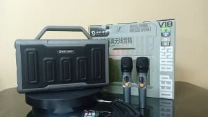 ลำโพง MUSIC LEGEND รุ่น V18 120WATT MUSIC Portable Karaoke Bluetooth speaker ลำโพงบลูทูธ พร้อมไมค์โครโฟน 2 อัน