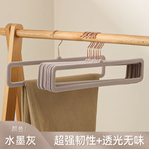 High Quality Flocking Clothes Hanger Transparent Anti-Slip No Ball for Pants Storage And Organization Home Use Dustproof