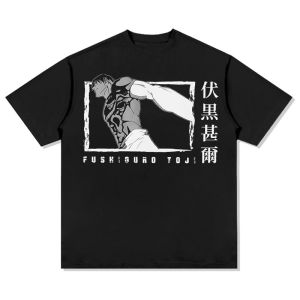 Bandai | Jujutsu Kaisen Toji Fushiguro Printed Pure Cotton T-shirt 2026 New Mens and Womens Summer Clothing Fashion Casual Y2K T-shirt
