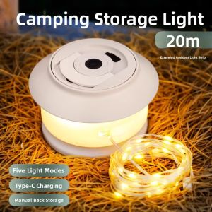 RUILUO | Flexible Measuring Tape Light Outdoor Camping Light Waterproof Light Strip Ambiance Light Tent Decoration Light Quick Storage Light String