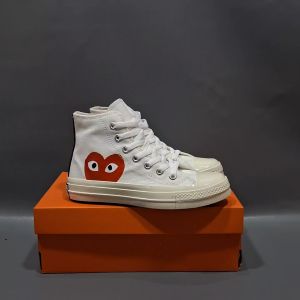 SEPATU CNVRS 70S HIGH X SDJ PLAY LOVE PUTIH SOL GLOSSY 36-43 SNEAKERS WHITE