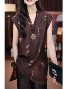 QINGNAER | Oversized Fashion Retro Chinese Style Shirt Slimming Short Sleeve