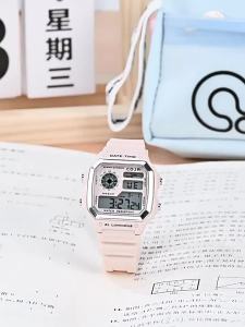 COJR Đồng hồ thể thao thương hiệu cho bé gái đồng hồ điện tử hình vuông nhỏ chống nước hình kỳ lân cho học sinh trung học chuyên dùng cho kỳ thi