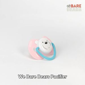 We Bare Bears 0-12M 2pcs Puting Bayi / Baby Soft Silicone Orthodontic Soother Pacifier Flat Head BPA Free 30446 WBB