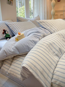 SHAYA | Luxurious Striped 100% Cotton Bed Sheet Set