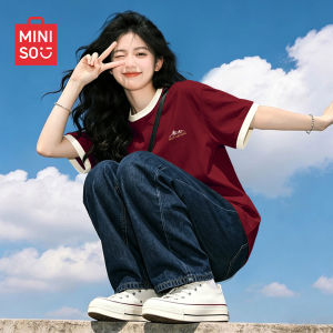 Miniso | Summer New Red Color Cotton Loose Women T Shirts