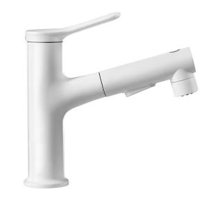 INSIHAY | Pull-out Full Copper White Water Faucet for Bathroom