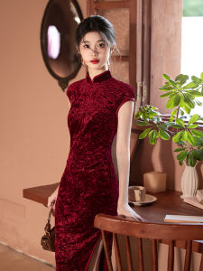 Red Velvet Traditional Chinese Cheongsam 2026 New Model