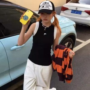 Áo Ba Lỗ Modal Màu Đen Cho Nữ Mùa Hè Ôm Vừa Vặn Dáng Thon Gọn Phong Cách Thể Thao Mỹ Áo Ngắn Áo Ba Lỗ Kiểu Chữ I