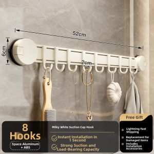 MOSHANG | No Drill Heavy Duty Vacuum Suction Bathroom Hook