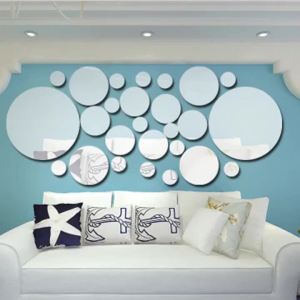Creative Acrylic 3D Mirror Wall Stickers Round Decorative
