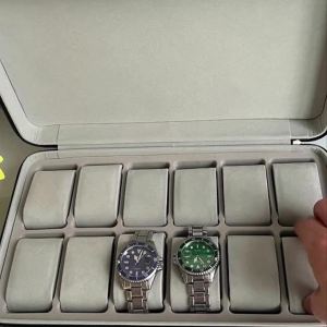 DOKW Portable Watch Zipper Bag 12-watch Storage and Display Box 12-piece Set PU Black Leather Watch Gift Box High Quality.