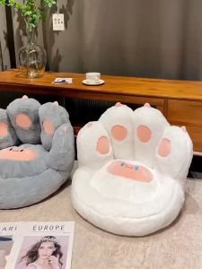 Cat Claw Chair Seat Cushion Home Office Sofa Chair Pad Back Support Cartoon Pillow Lazy Small Sofa Kusyen Alas Kerusi