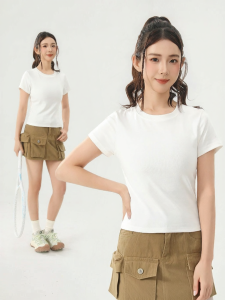Warrior | Slim Fit Short Cotton T-Shirt for Women