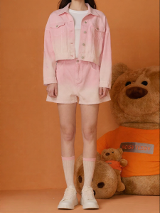 Bear 3D Embroidery Gradient Womens Shorts