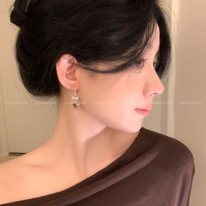 Unique Luxury Leopard Print Tassel Earrings for Women with Butterfly Knot Design Elegant Fashion Jewelry Star/Cosmos Pattern