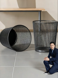 HANSHILIUJIA | Large Capacity Metal Trash Can
