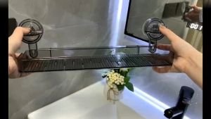 Multifunctional Bathroom Storage Rack Wall Mounted Non Perforated Suction Cup Type Bathroom Washbasin Storage Rack