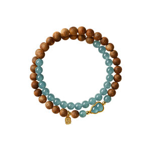 QINGXIANGTAI | Lady Style Bangle Style Qinan Chenxiang Lantian Jade Bead Bracelet Half Mountain Half Water