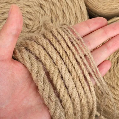 ธรรมชาติ Vintage Jute เชือก Twine งานฝีมือคริสต์มาส Jute ด้ายงานแต่งงานทําด้วยมือ DIY Party Ribbon Bows ตกแต่งแมวปีนเขา