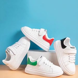 Childrens Student Board Shoes Spring and Autumn Boys Low-Top Soft Bottom Running Shoes School Performance White Shoes Girls Fashion