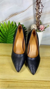 2.5inch Womens Casual Wear Pump Slip on Leather Pointed toe Heels 520