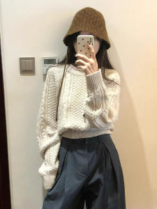 CHOEFULYN | Áo Sweater Tay Ngắn Phong Cách Mềm Mại và Rộng Rãi cho Phụ Nữ Mùa Thu Đông