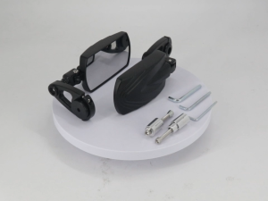 CNC Stem Mount Adjustable Universal Side Mirror White Lens